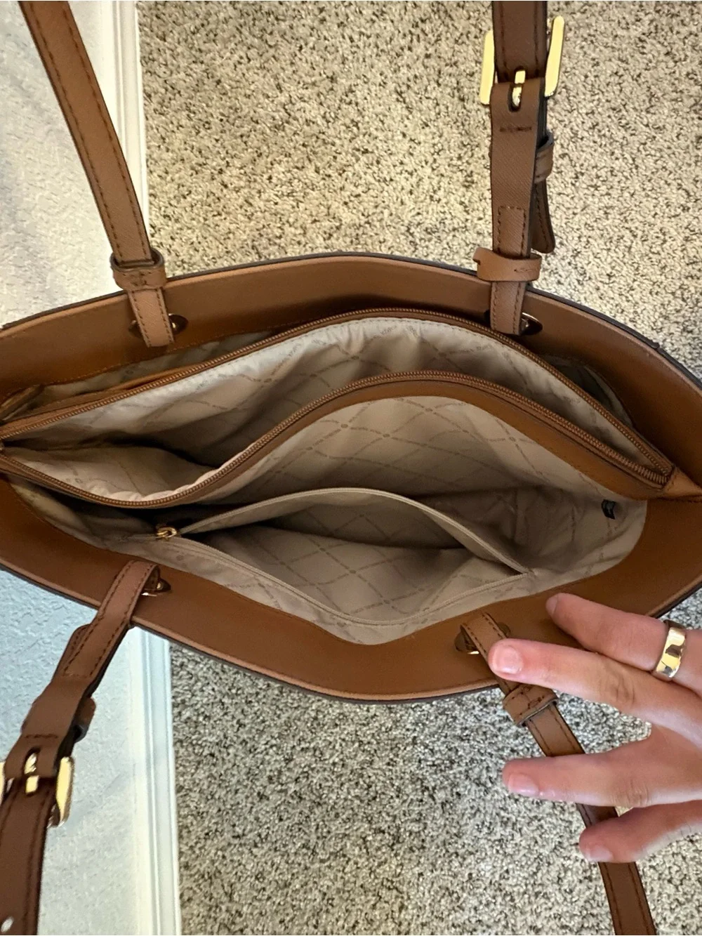 Michael Kors Brown and Tan MK Signature Tote